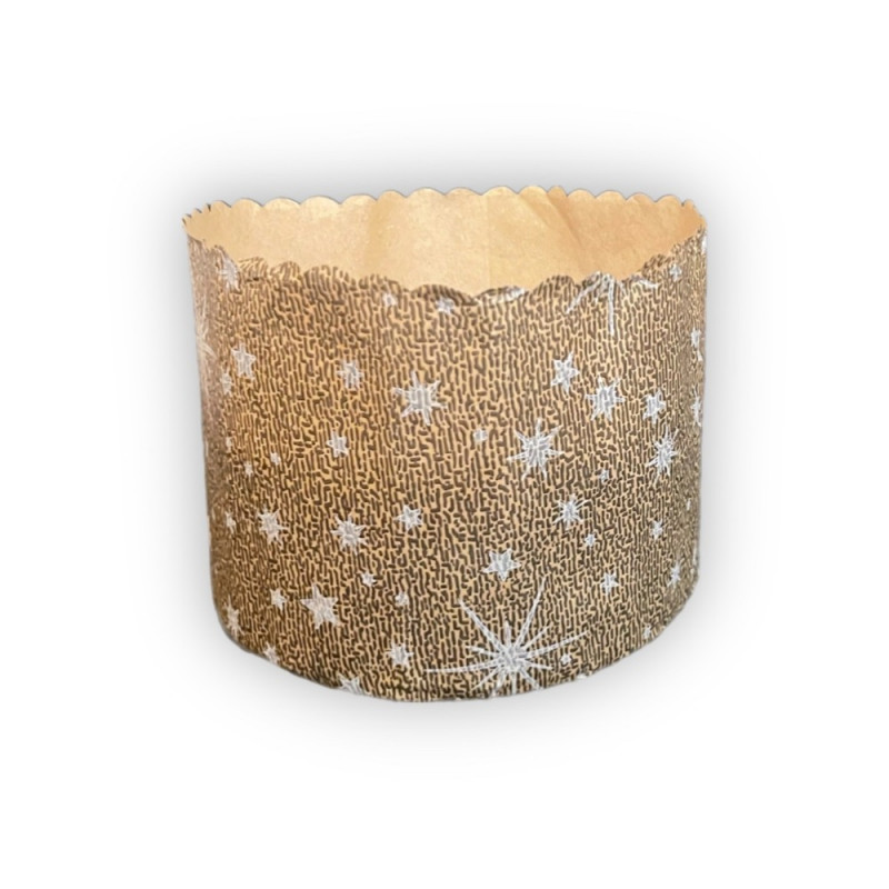 Forma Panetone decorada 500g 9,5x13cm TopLine - Pacote Com 100 Unidades