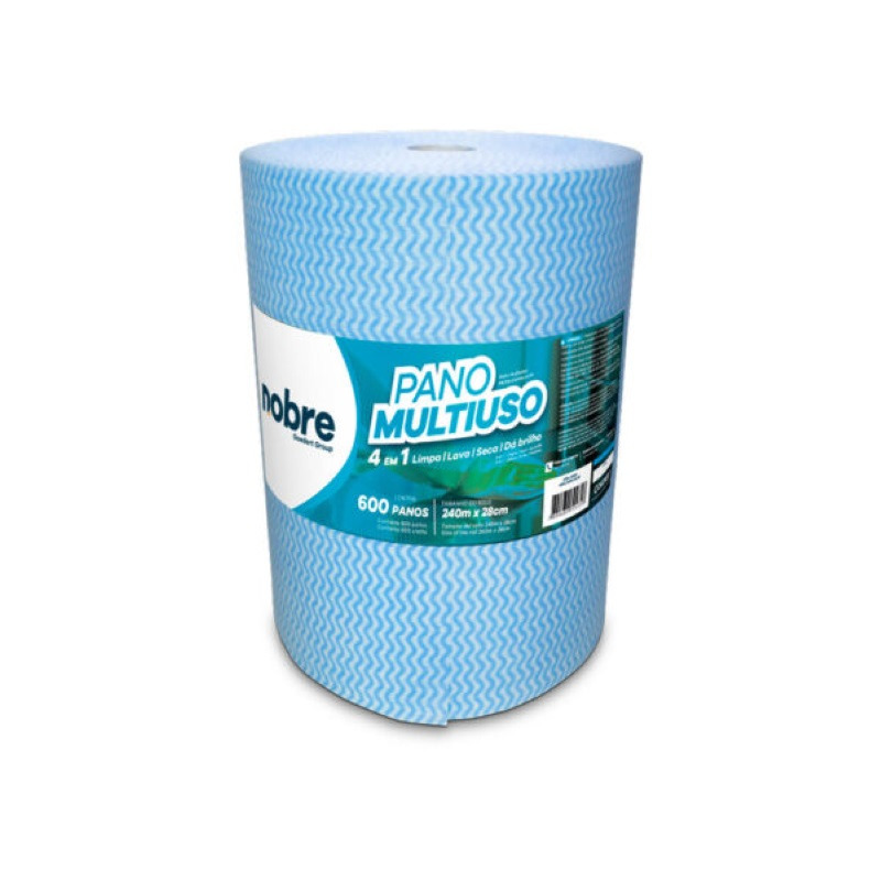 Rolo Pano De Limpeza Multiuso Azul 28cm X 240m Nobre