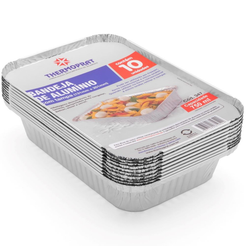 Pacote Bandeja 131 X 201 - 750ml Com 10 Unidades Thermoprat