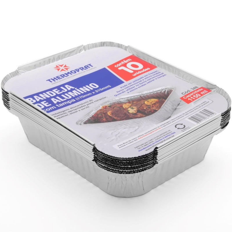 Pacote Bandeja 170 X 215 - 1150ml Com 10 Unidades Thermoprat