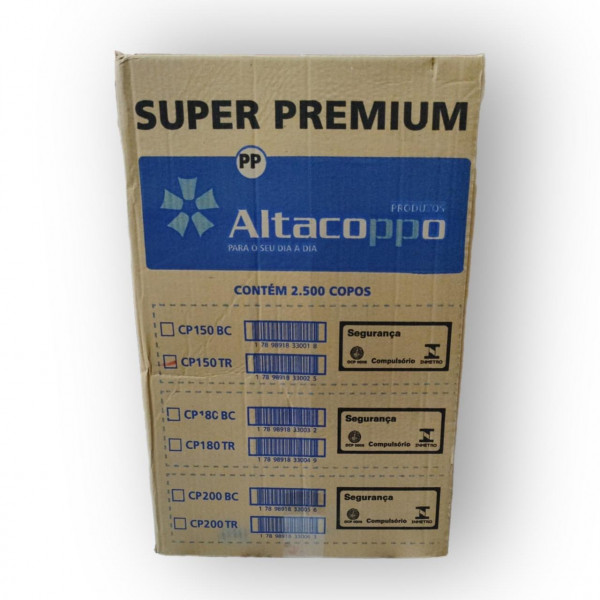 Copo Altacoppo 150ml Transparente - Caixa Com 2500 Unidades